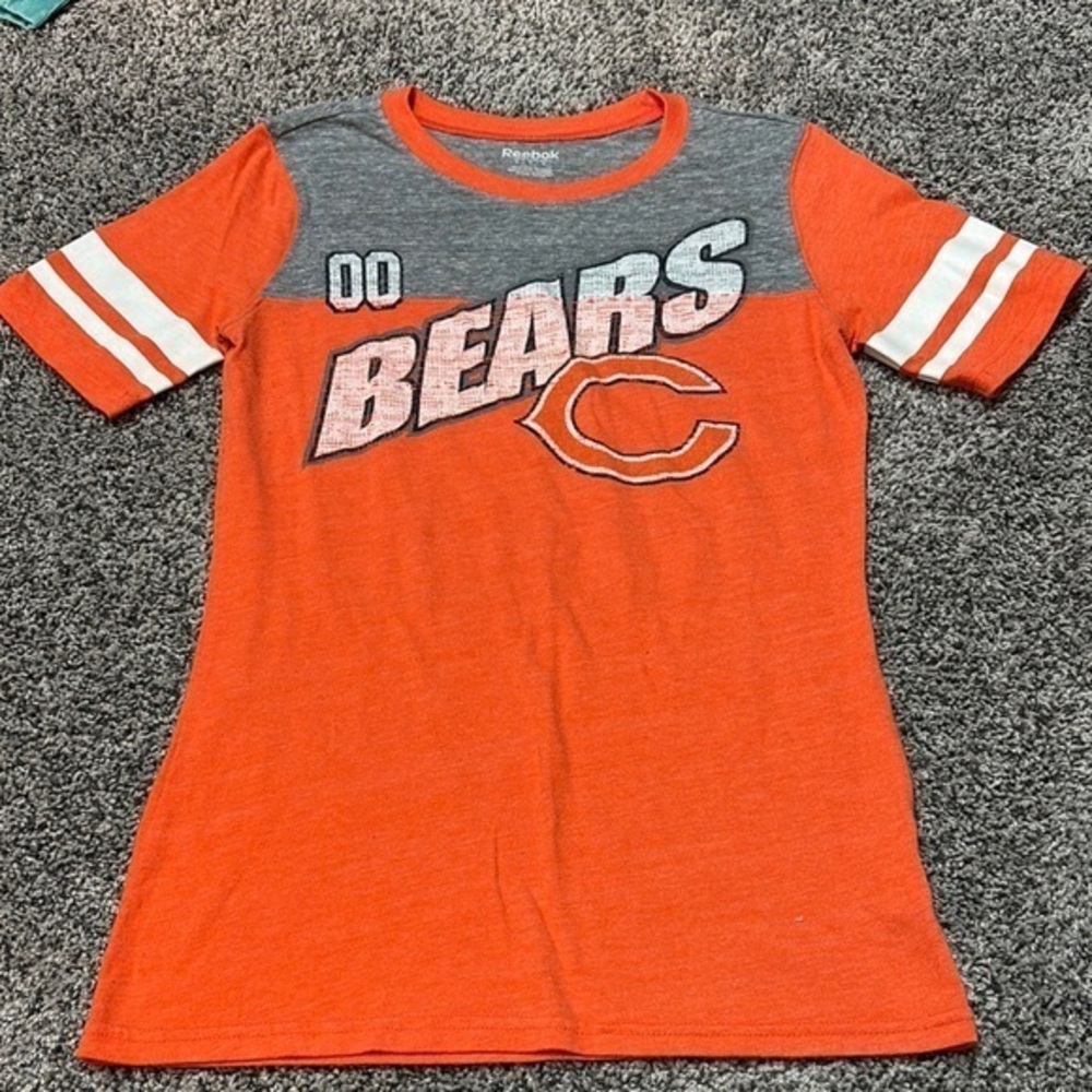 Reebok Orange and Gray Bears T-Shirt